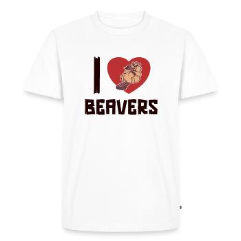 J’adore les castors Castor Eurasien Castor Canadensis Castor - T-shirt Premium bio Homme - blanc - Devant - Nico (187cm)