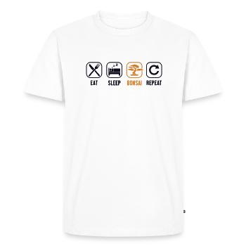 Eat Sleep Bonsai Repeat Penjing Indoor Bonsai - Men's Premium Organic T-Shirt - white - Front - Nico (187cm)