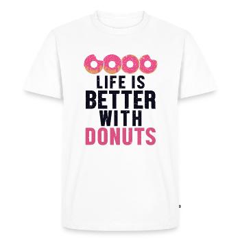 Life is Better With Donuts Doughnut Glazed Maker - Men's Premium Organic T-Shirt - white - Front - Nico (187cm)