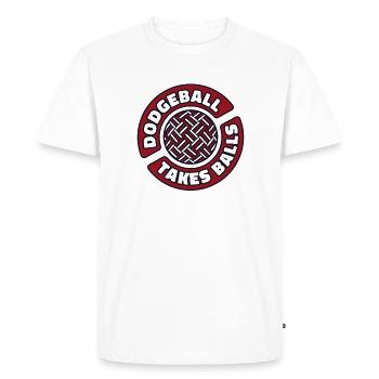 Dodgeball Takes Balls Prisonball Team Game Player - Men's Premium Organic T-Shirt - white - Front - Nico (187cm)