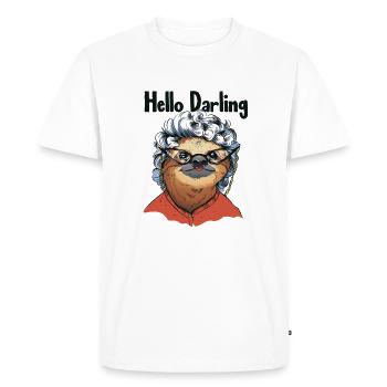 Bonjour Darling Folivora Pilosa à gorge brune - T-shirt Premium bio Homme - blanc - Devant - Nico (187cm)