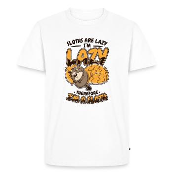Sloths Are Lazy I'm Lazy Therfore I'm A Sloth - Men's Premium Organic T-Shirt - white - Front - Nico (187cm)