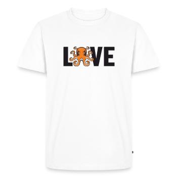 Octopus Love Octopodes Octopoda Cephalopoda Lover - Men's Premium Organic T-Shirt - white - Front - Nico (187cm)