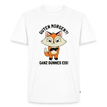 Guten Morgen Ganz Dünnes Eis Renard roux Canidés - T-shirt Premium bio Homme - blanc - Devant - Nico (187cm)