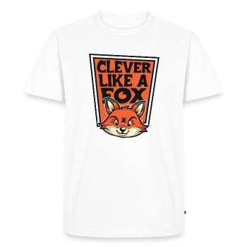Clever Like A Fox Caninae Red Fox Canidae Fox - Men's Premium Organic T-Shirt - white - Front - Nico (187cm)