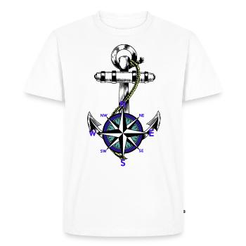 Anker Nautik Maritim Marin Compas Ahoi - T-shirt Premium bio Homme - blanc - Devant - Nico (187cm)