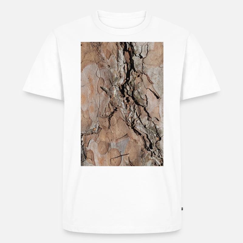 Baumrinde - Männer Premium Bio T-Shirt - Weiß