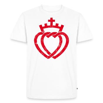 Coeurs - VINTAGE / Pays-de-la-Loire - T-shirt Premium bio Homme - blanc - Devant - Nico (187cm)
