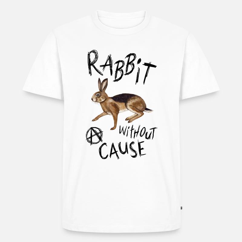 Rabbit without a cause - Männer Premium Bio T-Shirt - Weiß