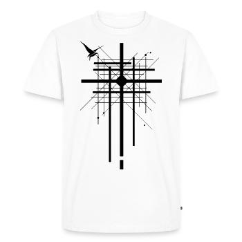 Kidazo Cross - Men's Premium Organic T-Shirt - white - Front - Nico (187cm)