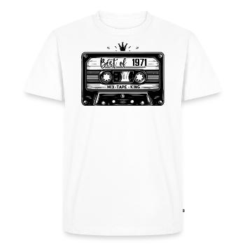 Cassette 1971 Vintage 1971 Millésime 1971 Cadeaux - T-shirt Premium bio Homme - blanc - Devant - Nico (187cm)