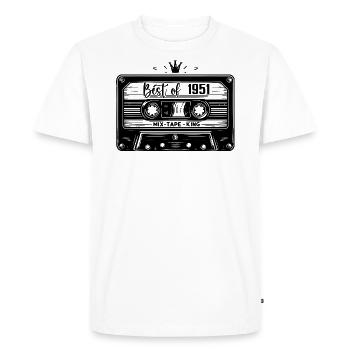 Cassette 1951 Vintage 1951 Millésime 1951 Cadeaux - T-shirt Premium bio Homme - blanc - Devant - Nico (187cm)