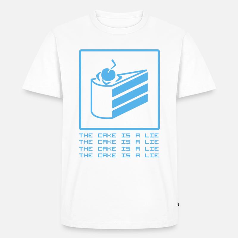 THE CAKE IS A LIE - Männer Premium Bio T-Shirt - Weiß