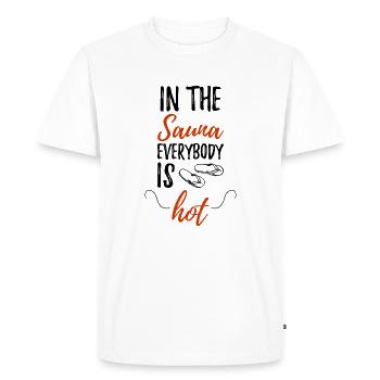 Sauna drôle Welness disant - T-shirt Premium bio Homme - blanc - Devant - Nico (187cm)