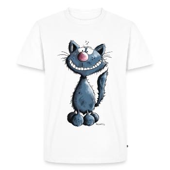 Smiling Cat - T-shirt Premium bio Homme - blanc - Devant - Nico (187cm)