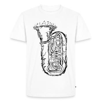 Tuba Drawing - Men's Premium Organic T-Shirt - white - Front - Nico (187cm)