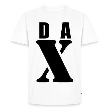 Dax – First Name Design | Minimal Typography - Men's Premium Organic T-Shirt - white - Front - Nico (187cm)