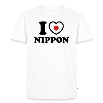 I HEART [LOVE] NIPPON - Men's Premium Organic T-Shirt - white - Front - Nico (187cm)