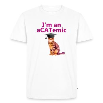 Je suis un chat académique de chat académique T-shirt animal - T-shirt Premium bio Homme - blanc - Devant - Nico (187cm)