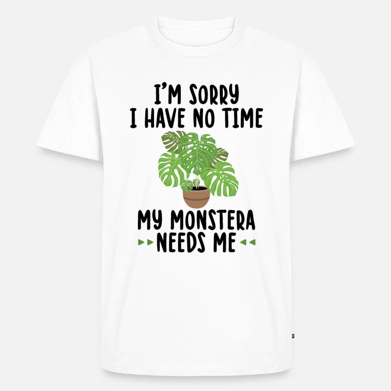 Monstera - Männer Premium Bio T-Shirt - Weiß