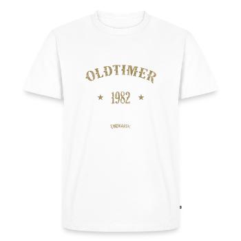 40e anniversaire Oldtimer 1982 Limitierte Auflage - T-shirt Premium bio Homme - blanc - Devant - Nico (187cm)