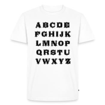Alphabet - T-shirt Premium bio Homme - blanc - Devant - Nico (187cm)
