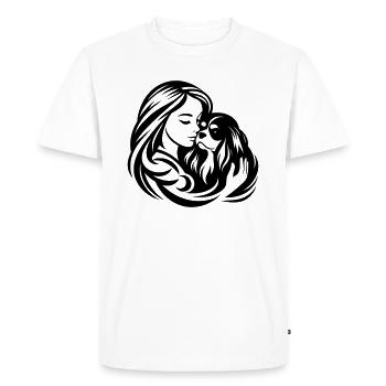 Cavalier King Charles Mom - conception vectorielle dogmom - T-shirt Premium bio Homme - blanc - Devant - Nico (187cm)