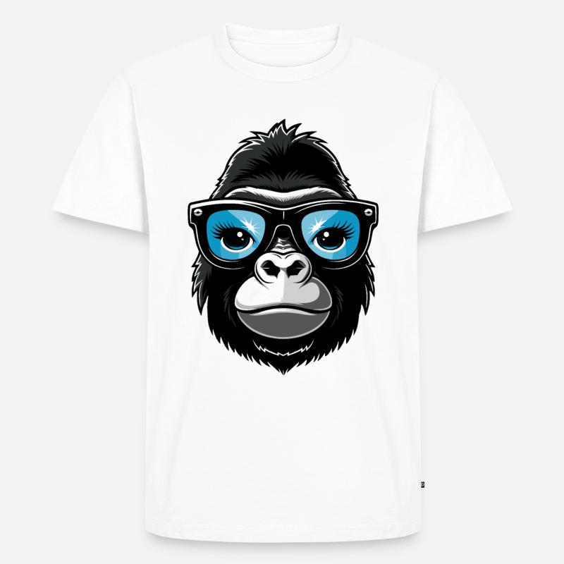 Cooler Gorilla - Männer Premium Bio T-Shirt - Weiß