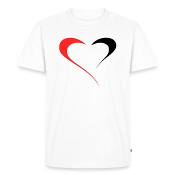 Duality of Love - Two Sides Red/Black - Men's Premium Organic T-Shirt - white - Front - Nico (187cm)