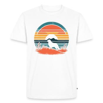 Golden Retriever Vintage Sunset light - Men's Premium Organic T-Shirt - white - Front - Nico (187cm)