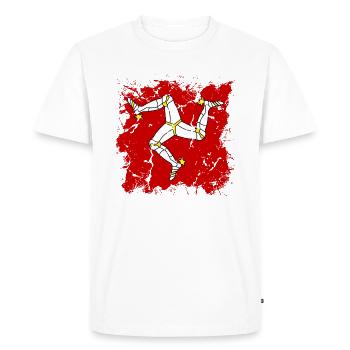 Isle of Man Flagge Triskele Flag of Isle of Man - Men's Premium Organic T-Shirt - white - Front - Nico (187cm)