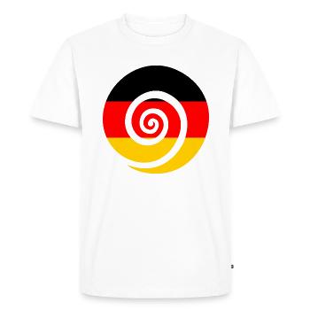 Drapeau de l’Allemagne Drapeau allemand Utilisé Look Home - T-shirt Premium bio Homme - blanc - Devant - Nico (187cm)