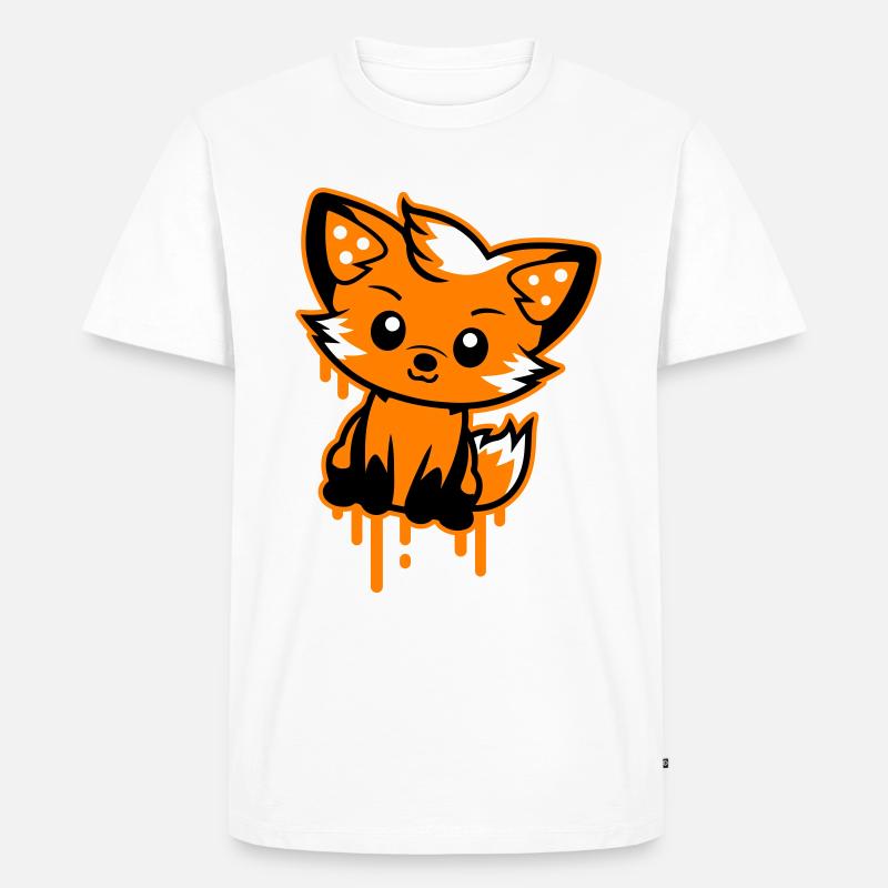 Fuchs Comic - Männer Premium Bio T-Shirt - Weiß