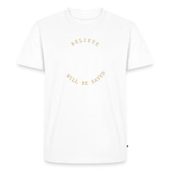 Don de Jésus Chrétien - T-shirt Premium bio Homme - blanc - Devant - Nico (187cm)