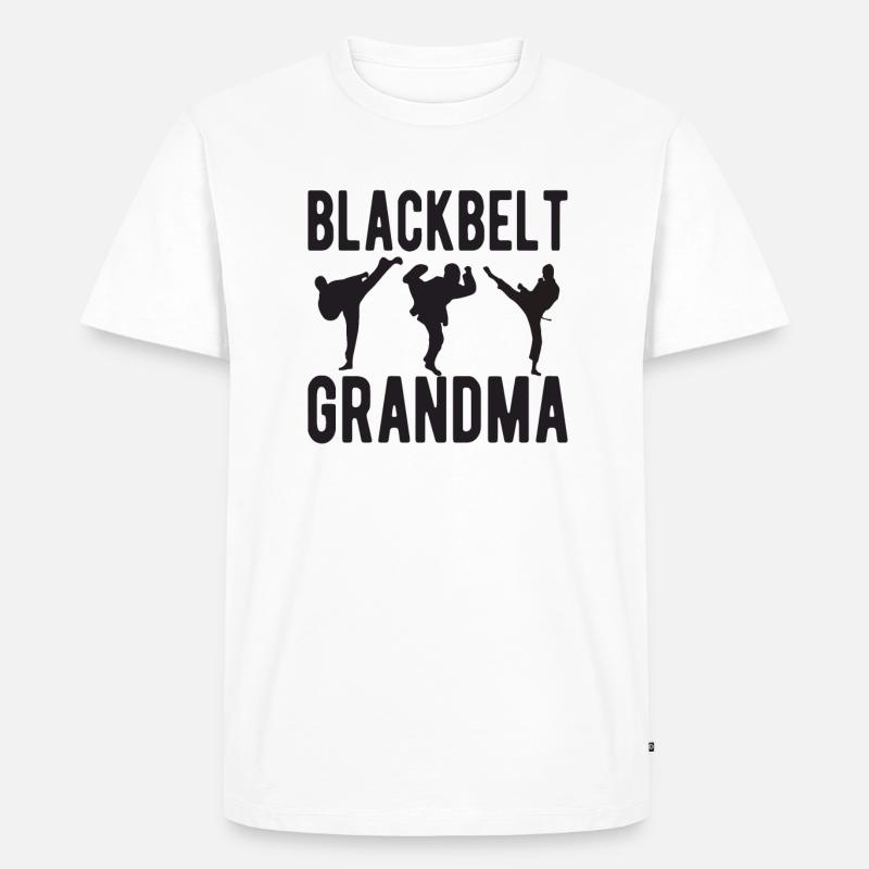 Schwarzer Gürtel Karate-Oma Karate Großmutter - Männer Premium Bio T-Shirt - Weiß