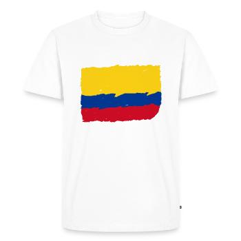 Drapeau colombien - T-shirt Premium bio Homme - blanc - Devant - Nico (187cm)
