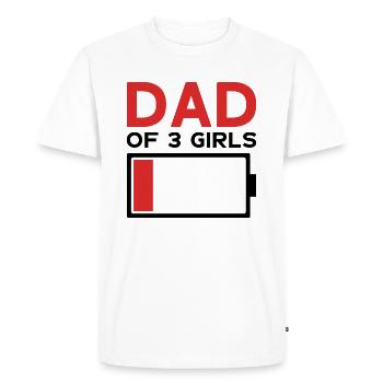 PAPA DE 3 FILLES - T-shirt Premium bio Homme - blanc - Devant - Nico (187cm)