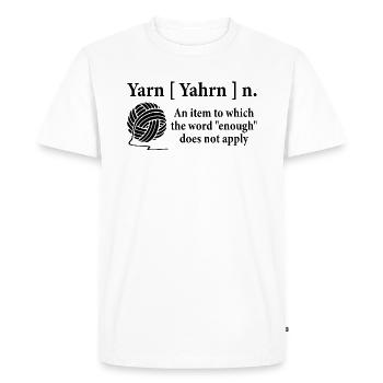 Yarn Noun definition Funny Knitting crochet knitti - Men's Premium Organic T-Shirt - white - Front - Nico (187cm)
