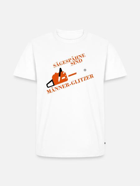 Sägespähne sind Männer Glitzer - Männer Premium Bio T-Shirt - Weiß