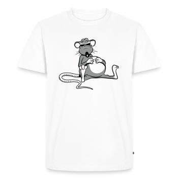 Rat fatigué fatigué lunettes de soleil - T-shirt Premium bio Homme - blanc - Devant - Nico (187cm)