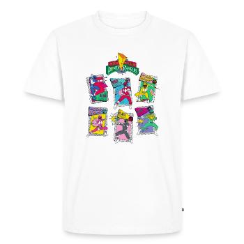 Power Rangers Retro Style Tous Rangers - T-shirt Premium bio Homme - blanc - Devant - Nico (187cm)