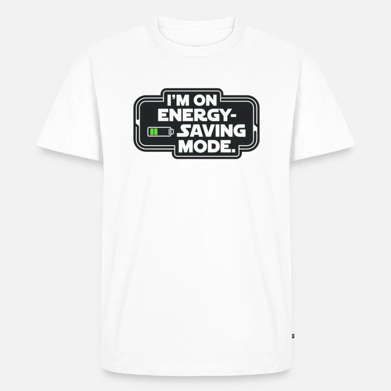 I'm On Energy-Saving Mode - Männer Premium Bio T-Shirt - Weiß