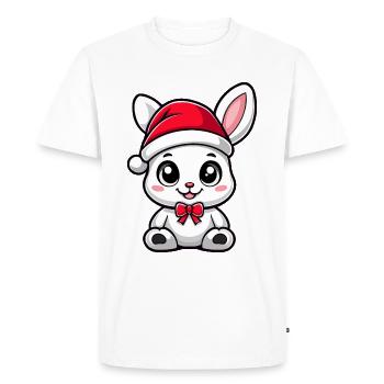 Lapin Noël Noël - T-shirt Premium bio Homme - blanc - Devant - Nico (187cm)