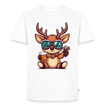 Hirsch Ski Beer - Men's Premium Organic T-Shirt - white - Front - Nico (187cm)
