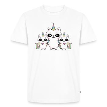 Brothers and sisters big sister twins Unicorn cat - Men's Premium Organic T-Shirt - white - Front - Nico (187cm)