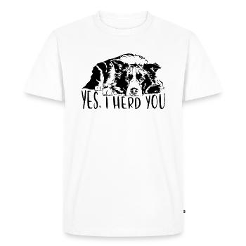 BORDER COLLIE I herd you Hunde Sort Wilsigns - T-shirt Premium bio Homme - blanc - Devant - Nico (187cm)