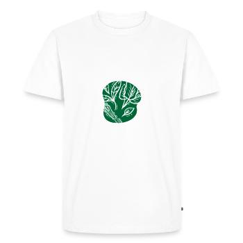 Chemise végétarienne à base de plantes - T-shirt Premium bio Homme - blanc - Devant - Nico (187cm)