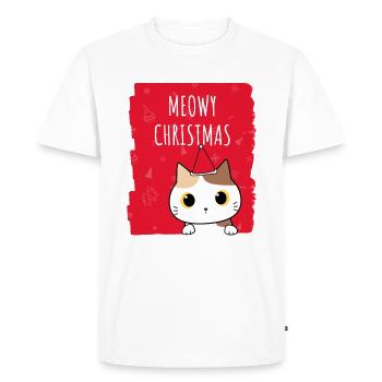 Meowy Christmas Cadeau de Noël - T-shirt Premium bio Homme - blanc - Devant - Nico (187cm)
