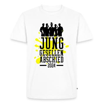Enterrement de vie de garçon 2024 Marié Enterrement de vie de garçon - T-shirt Premium bio Homme - blanc - Devant - Nico (187cm)