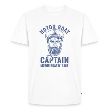 Motor Boat Captain Motor Boating - Men's Premium Organic T-Shirt - white - Front - Nico (187cm)